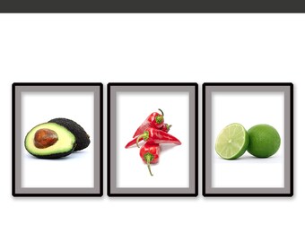 Kitchen Print - Kitchen Art - Food Decor -  Kitchen Wall Art - Chile Print - Avocado Print - Instant Download Printable Art