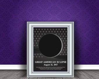 Total Solar Eclipse Print, Eclipse Party Decor, Wall Art, Eclipse 2017 Printable Wall Art, Solar Eclipse 2017 Digital Download, Tshirt Art