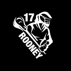 Custom Female Lacrosse Decal, Personalized Women's Lacrosse Name and Number Decal, Girls Lacrosse Car Decal, Lacrosse Auto Decal, LAX Decal