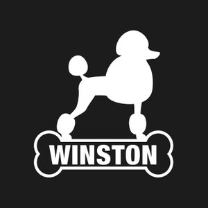 Custom Poodle Decal, Personalized Standard Poodle Decal, Poodle Car Decal, Poodle Auto Decal, Poodle Sticker, Poodle Decal, Laptop Decal