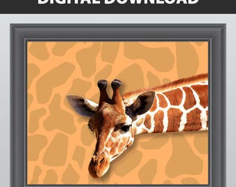 Giraffe Print - Giraffe Art - Safari Decor - Giraffe Wall Art - Giraffe Print Art - Abstract Art Print - Instant Download Printable Art
