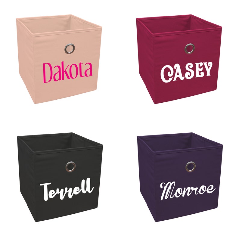 Personalized Storage Bin Custom Fabric Cube Organizer Etsy