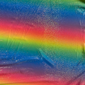 Rainbow spandex foil fabric