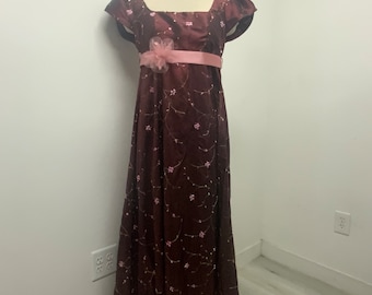 Burgundy/wine Regency dress/gown inspired costume