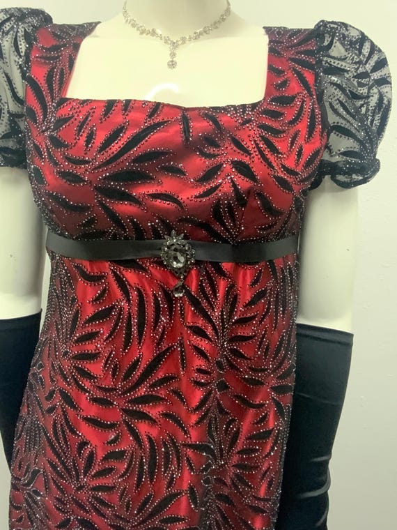 amazon red and black dress Retro Stage Red Glitter Cocktail Tulle Dress