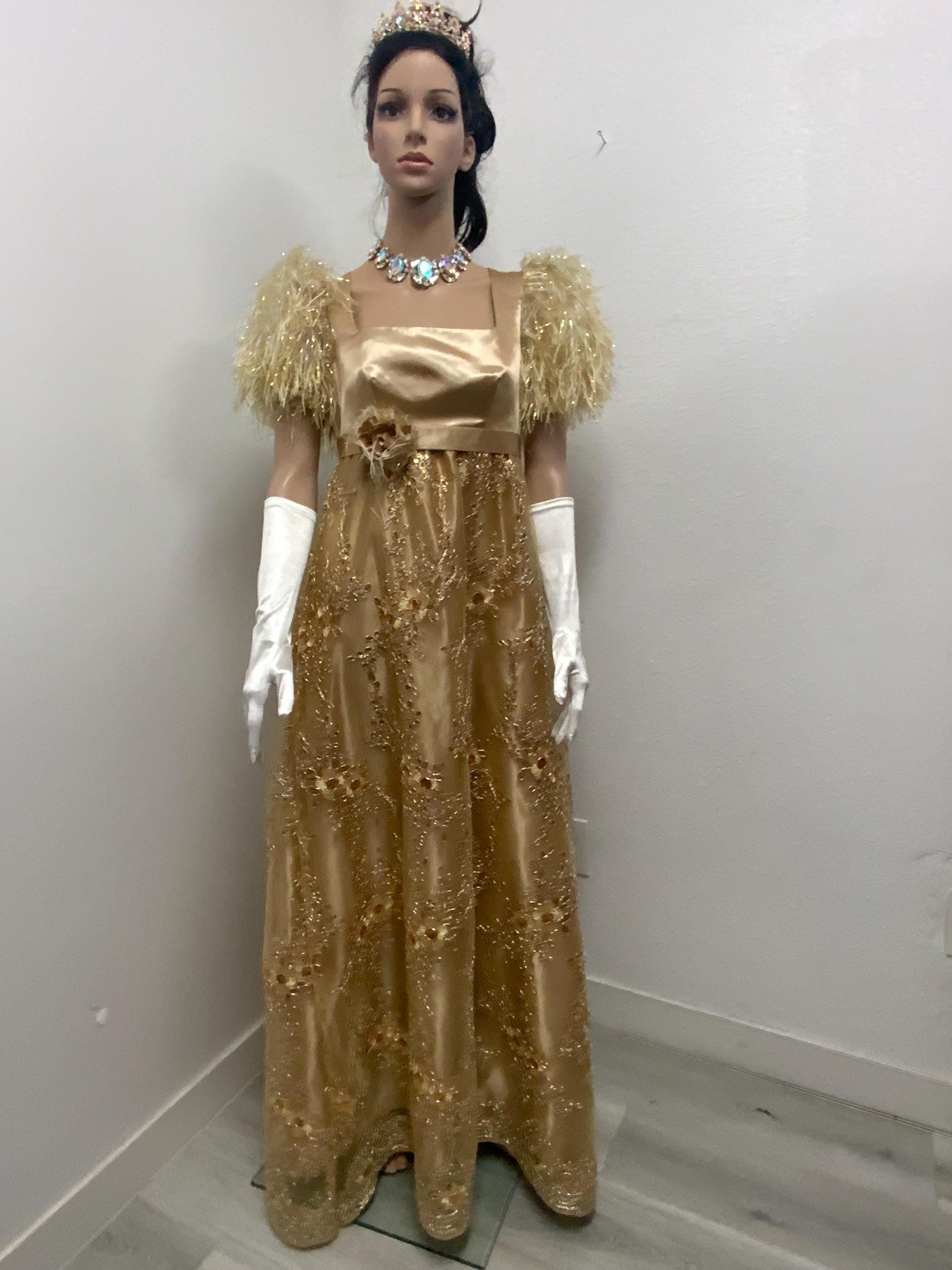 Gold Regency Dress - Etsy