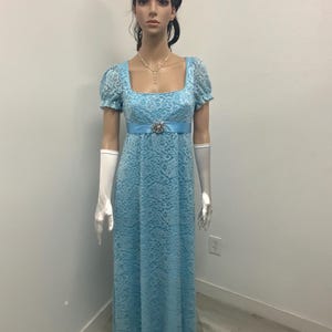 Blue Lace Regency Era dress/gown/costume Bridgerton inspired