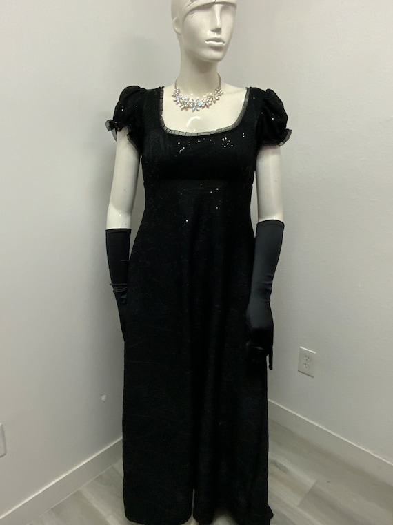 Black Empire Waist Regency Style Dressbridgerton Inspired Etsy UK