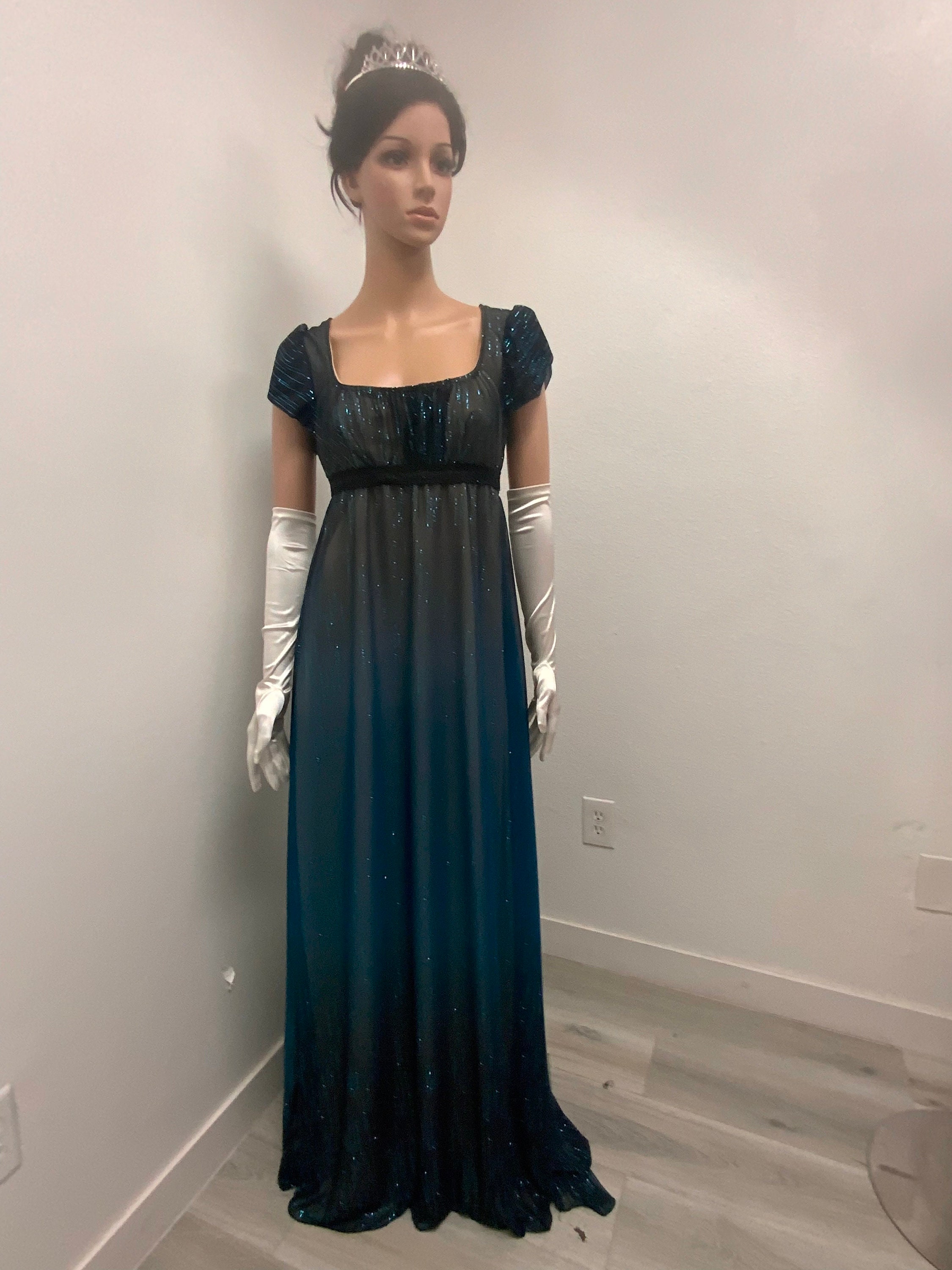 black regency dress