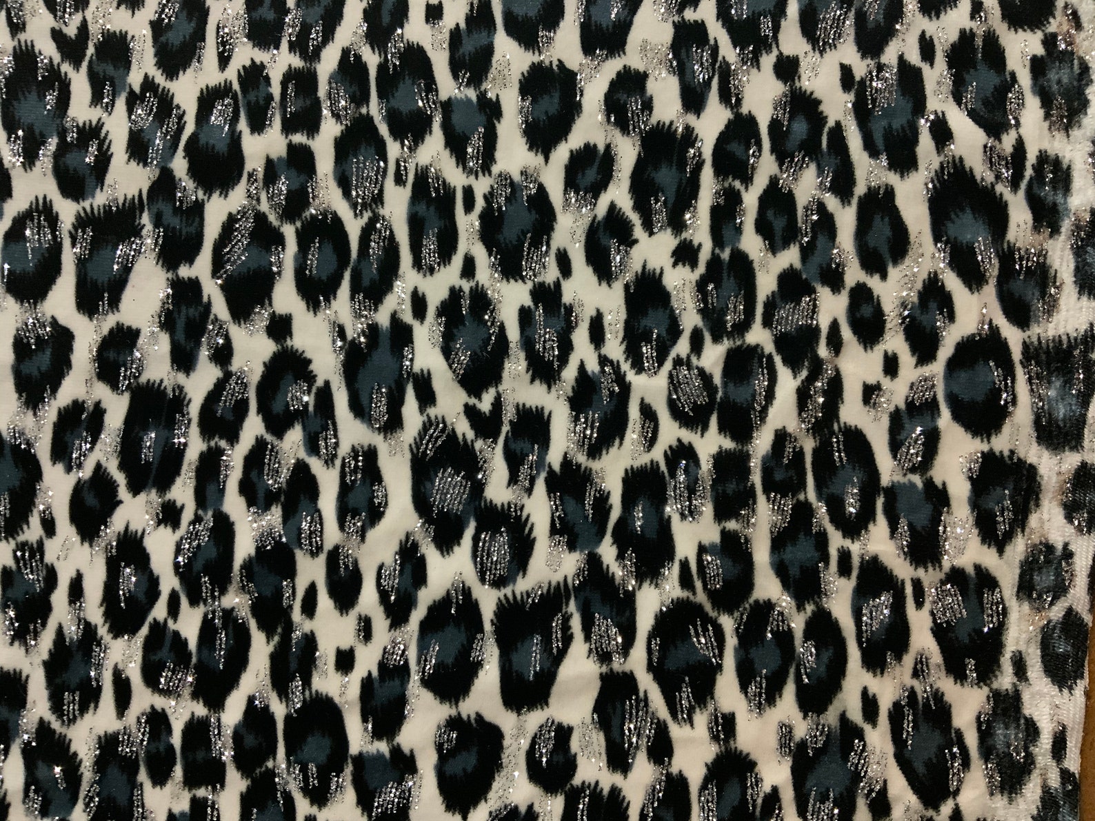 Black and White Cheetah Print Stretch Velvet Fabric Etsy