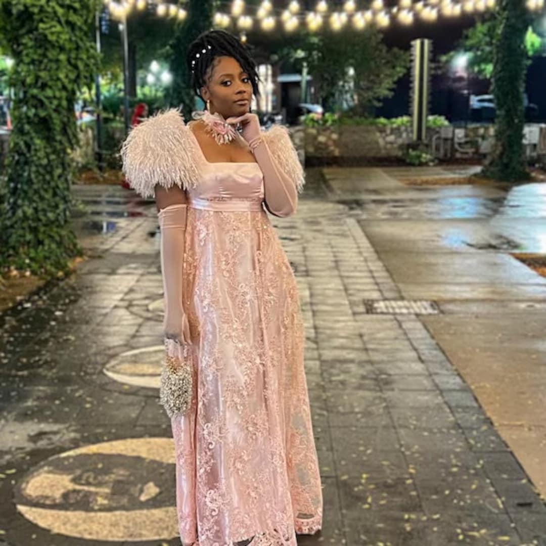 Dress Me Fui Online Pink Regency/empire Waist Gown Bridgerton