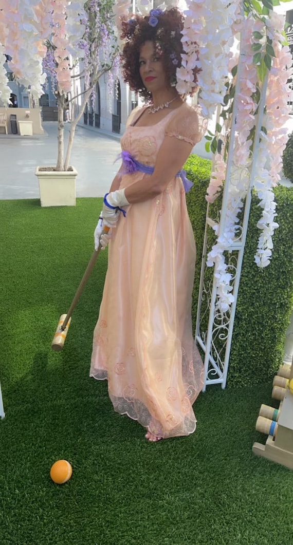 Buy Peach Empire Waist Regency Style Dress/costume/cosplay Online in India  - Etsy