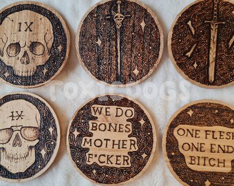 Ninth house coasters - Handmade