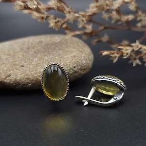 Amber oorbellen, elegante amber oorbellen, amber sieraden, sterling zilver, natuurlijk amber, edelsteen oorbellen