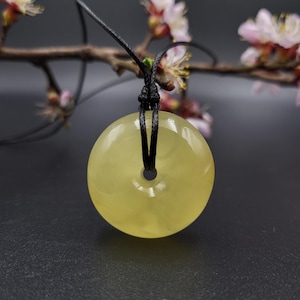 Amber donut pendant, amber pendant, natural Baltic amber, amber jewelry, round amber pendant, amber donut, amber amulet, amber medallion