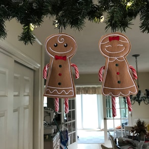 Candy Cane Gingerbread Boy and Girl