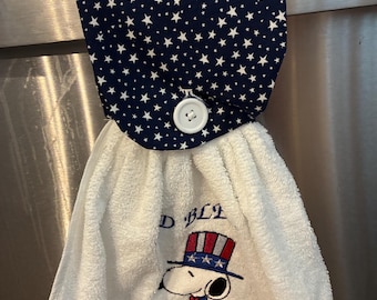 Snoopy God Bless America  Anniversary Towel