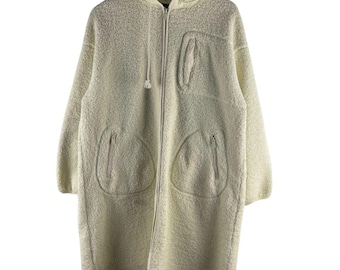 GU × UNDERCOVER Boa Oversized Long Coat Fleece Hoodie