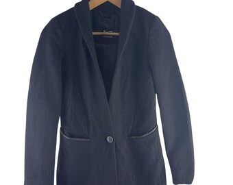 Denham Conquer wollen blazer zwart XS minimalistisch getailleerd jasje