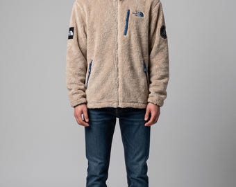Vintage Boa Fleecejacke von The North Face Beige Fleecejacke mit Patch