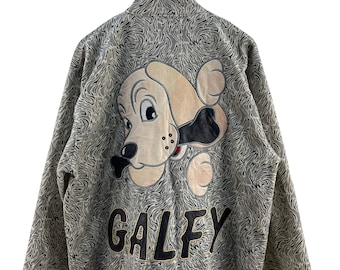 Rare Vintage Japanese Brand Galfy Crutch Brand Denim Jacket 2000s