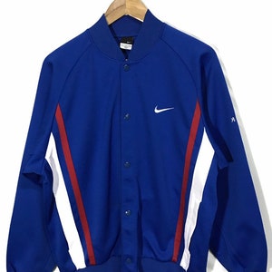 Vintage Nike Button Snap Sweater Jacket Made in Japan Large Size image 1