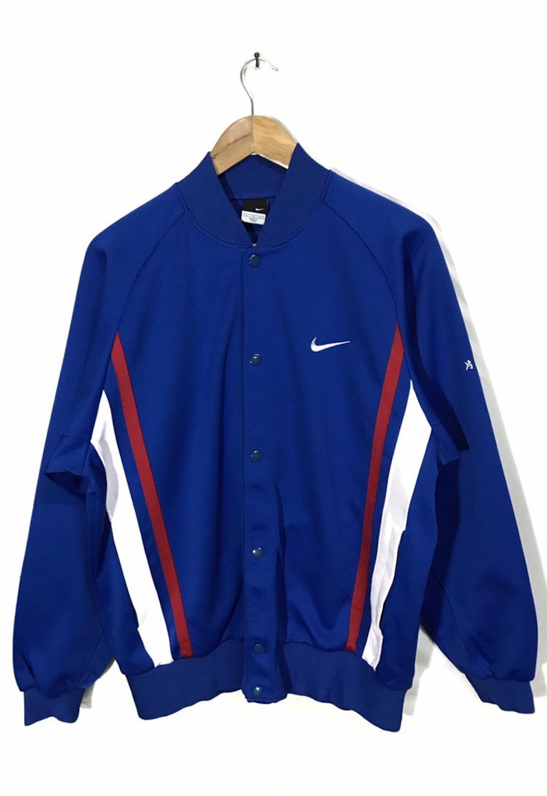 Vintage Nike Button Snap Sweater Jacket Made in Japan Large Size image 1