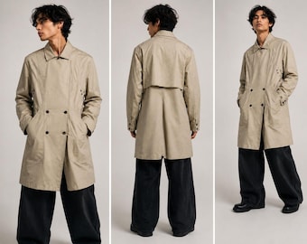 Vintage Just Cavalli Double Breasted Cotton Asymmetrical Trench Coat