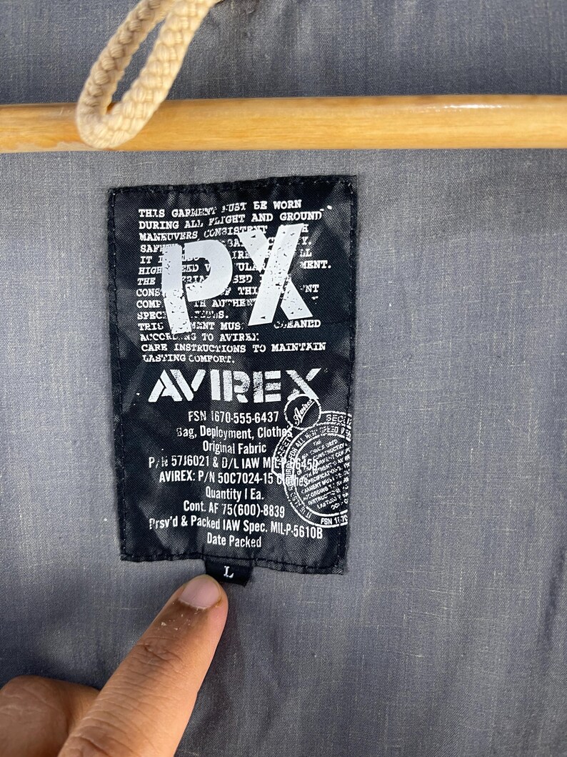 Chaqueta vaquera con capucha Avirex PX estilo militar vintage imagen 15