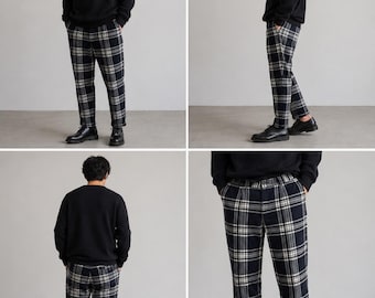 Geruite broek van Japanse designer Issey Miyake Sunao Kuwahara