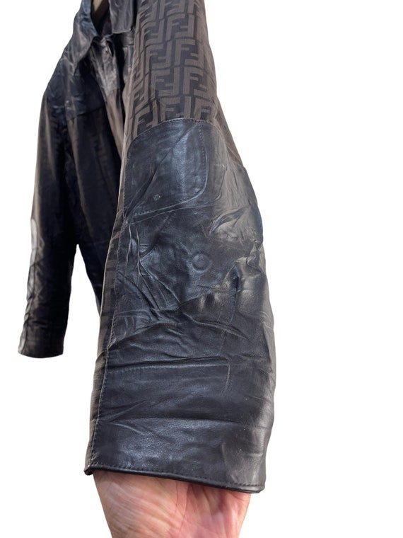Vintage Fendi Vera Pelle Leather Monogram Jacket - image 6