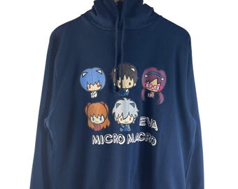 Vintage Evangelion EVA MICRO MACRO Hoodie Japan Anime