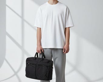 Porter Yoshida Tanker 2-weg uitbreidbare aktetas zwart nylon gemaakt in Japan