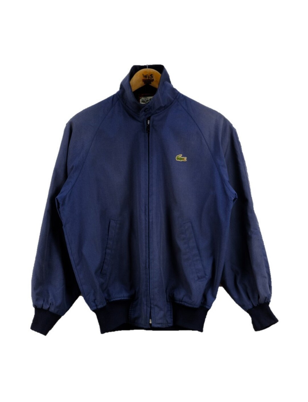 TIME SALE‼️LACOSTE 幾何学模様 ネイビー ジャケット Lサイズ LACOSTE ジャージ 「別注」LACOSTE / サテンジャケット メンズ
