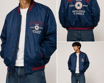 Vintage 90s Converse Chuck Taylor All Star Boston Satin Bomber Jacket