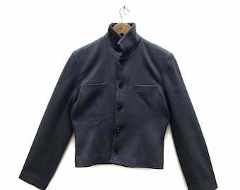 ほ*て様 vintage short wool blouson Mitsuhiro Matsuda Vintage 1980s Blue Green Knit Wool Cropped