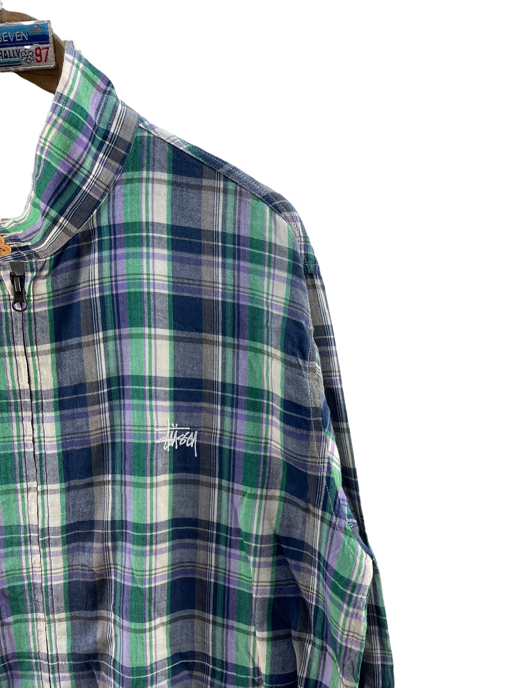Vintage Stussy Plaid Cotton Jacket - Etsy