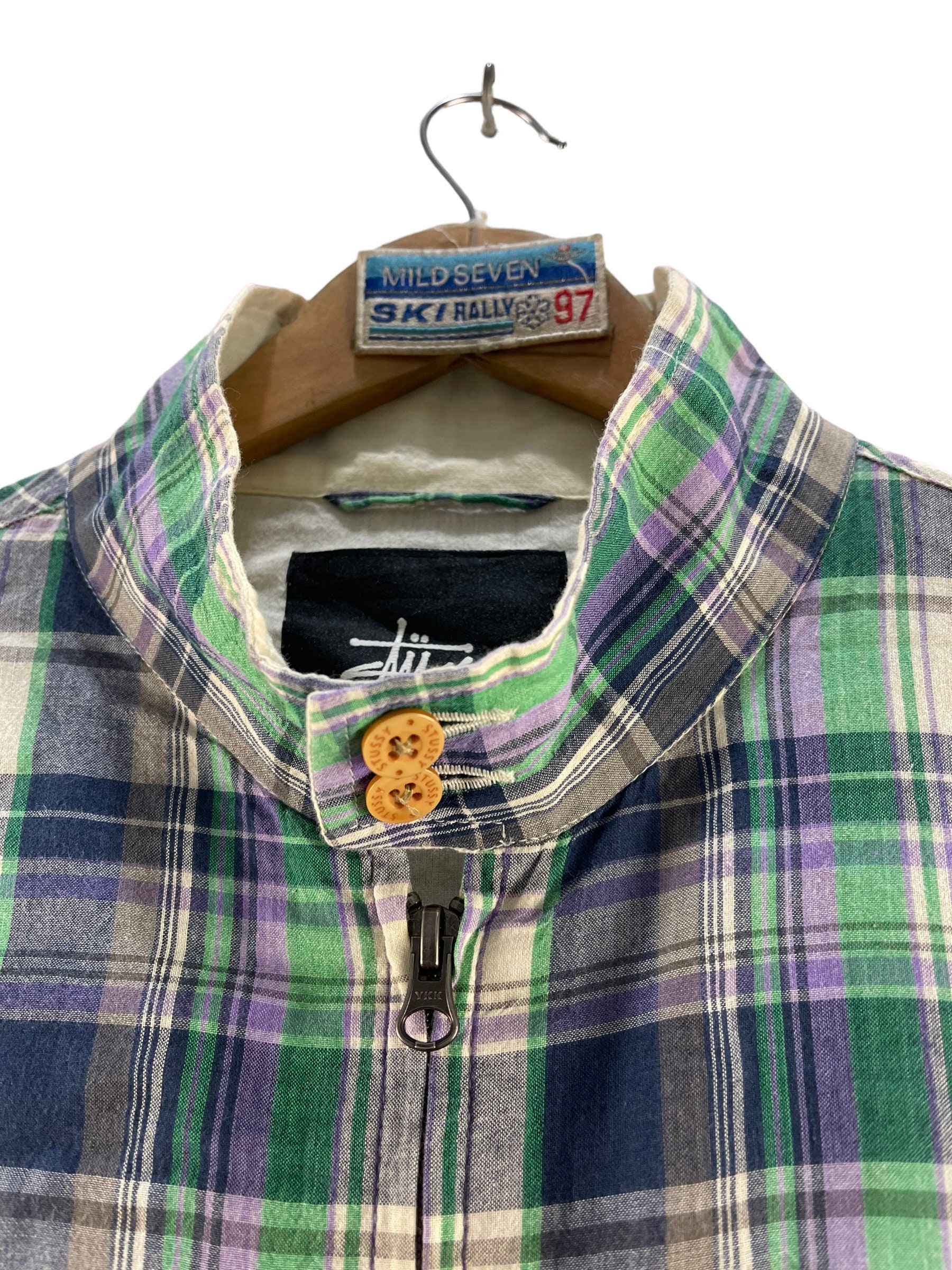 Vintage Stussy Plaid Cotton Jacket - Etsy