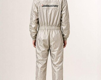 Vintage ARD Motorsport Produkte Bridgestone FIA Racing Suit Made in Japan Silber JDM 90er Jahre