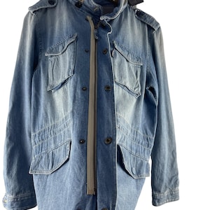 Chaqueta vaquera con capucha Avirex PX estilo militar vintage imagen 14
