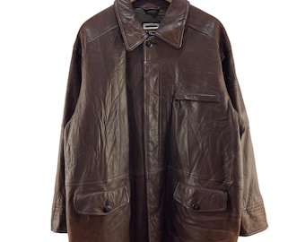 Vintage Christian DIOR Monsieur Sportswear Leather Jacket Medium