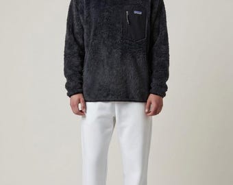 Patagonia Los Gatos Fleece Rundhalspullover Schwarz Sherpa