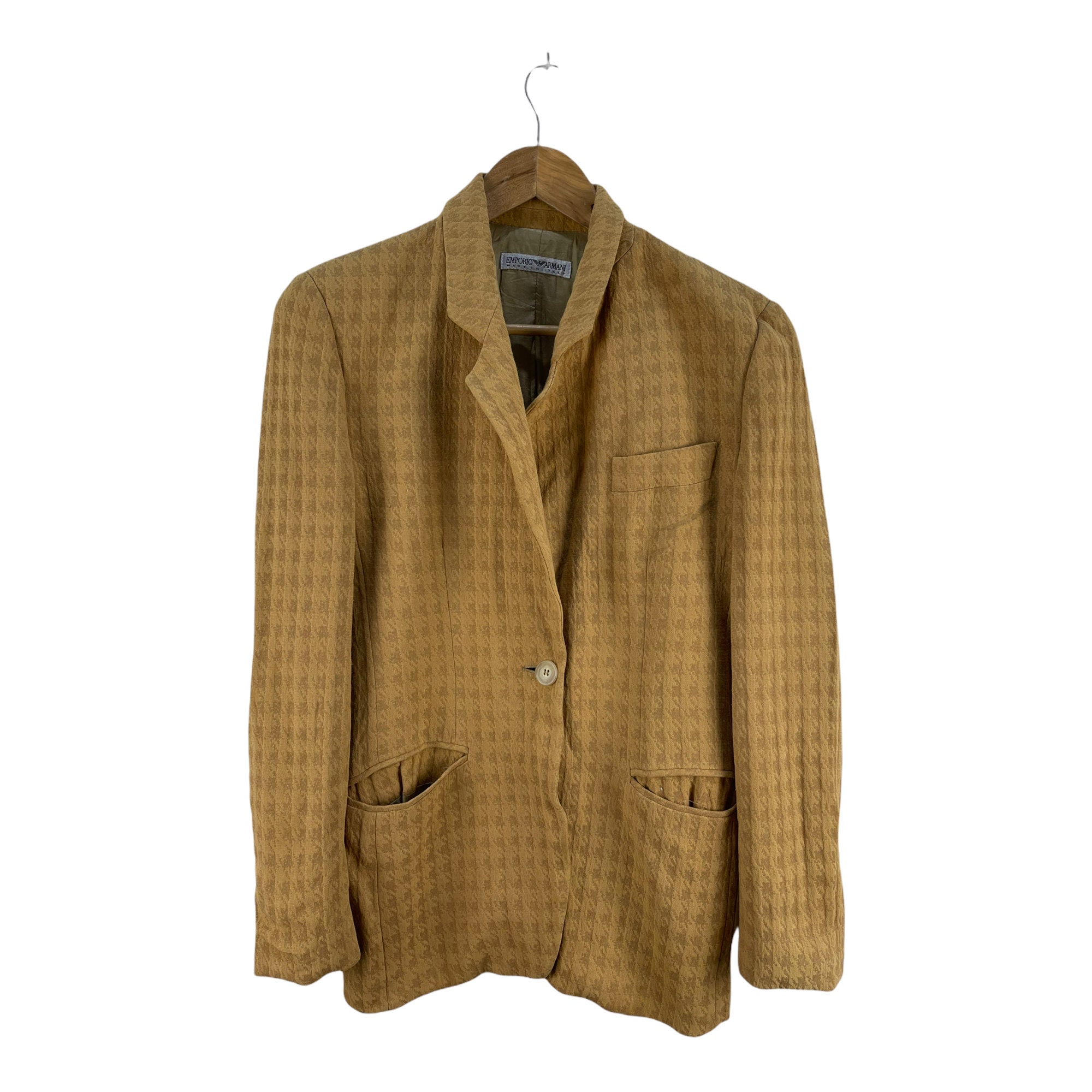 Emporio Armani single-breasted collarless jacket - Neutrals