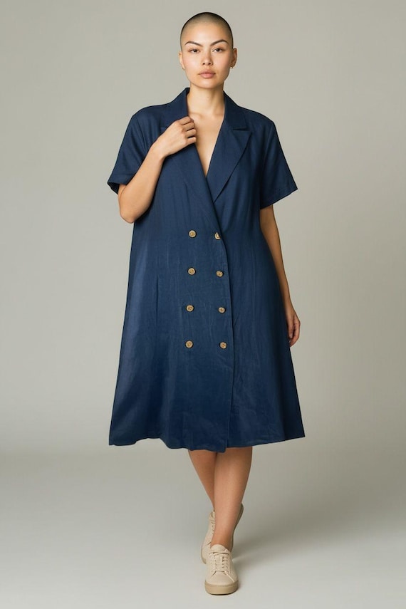 Vintage Chanel Boutique Navy Double-Breasted Dress