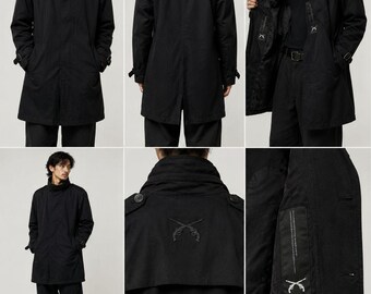 Roar Cross Guns Military Field Jacket Black Detachable Hood Made in Japan Size 3