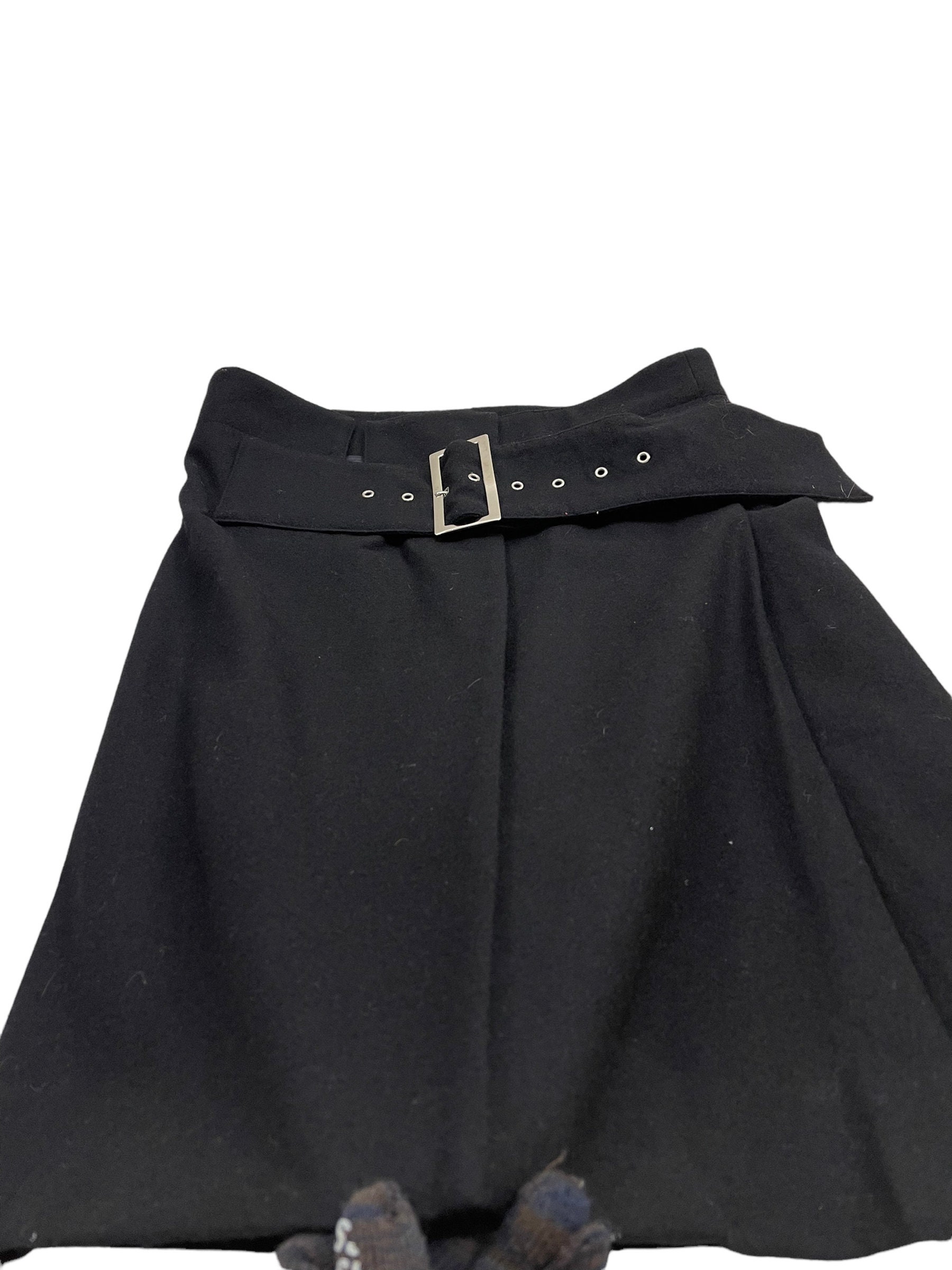 ミニスカート YOHJI YAMAMOTO Women Mini Skirts FOS04108BLACK Black Yohji Yamamoto black miniskirt with black draped scarf