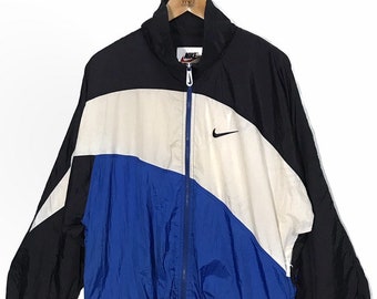 Vintage Nike Swoosh Big Logo Spellout Windbreaker Jacket Medium Size