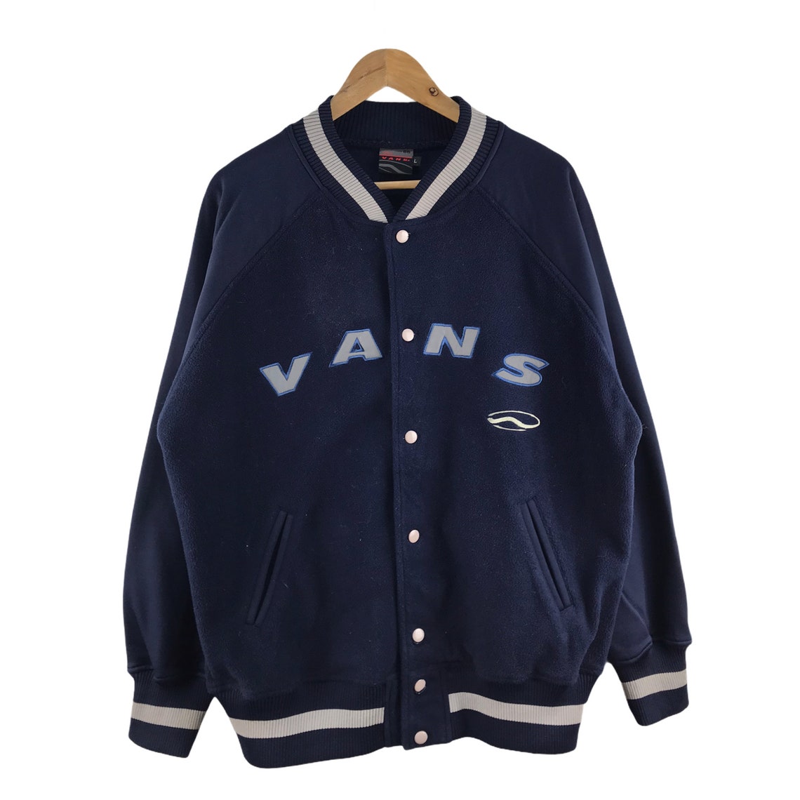 Vintage Vans Varsity Jacket Button Down Logo Spell Out Jacket Etsy