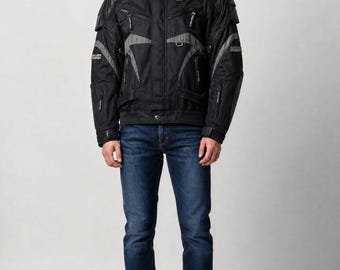 Vintage Rough & Road Armortex Motorrad Touring Jacke Y2K Techwear Japan