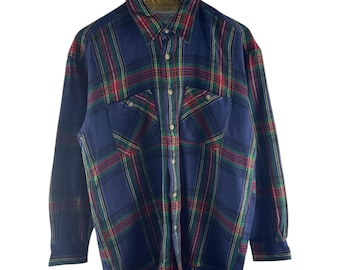 Vintage 90s Sudbury Selected Plaid Gold Lined Overshirt Jacket